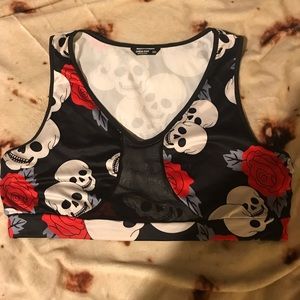 Shein brand 2x skull bralette, sheer sexy middle